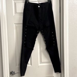 Fashion nova cut up jeans